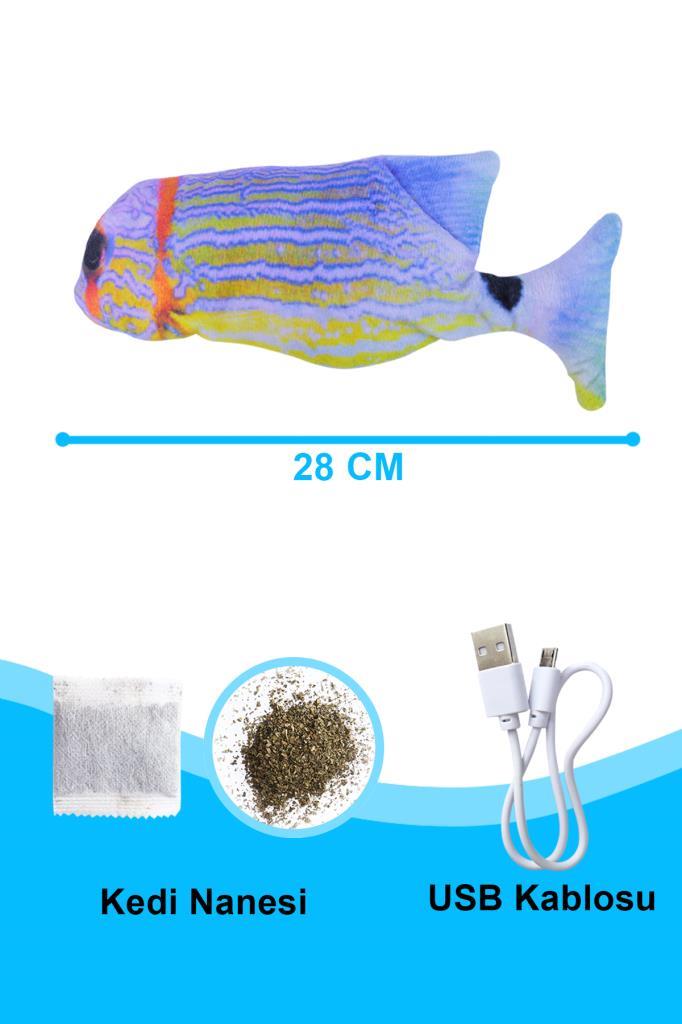 Hareketli Titreşimli Oynayan Balık Kedi Oyuncak MJGN-52G
