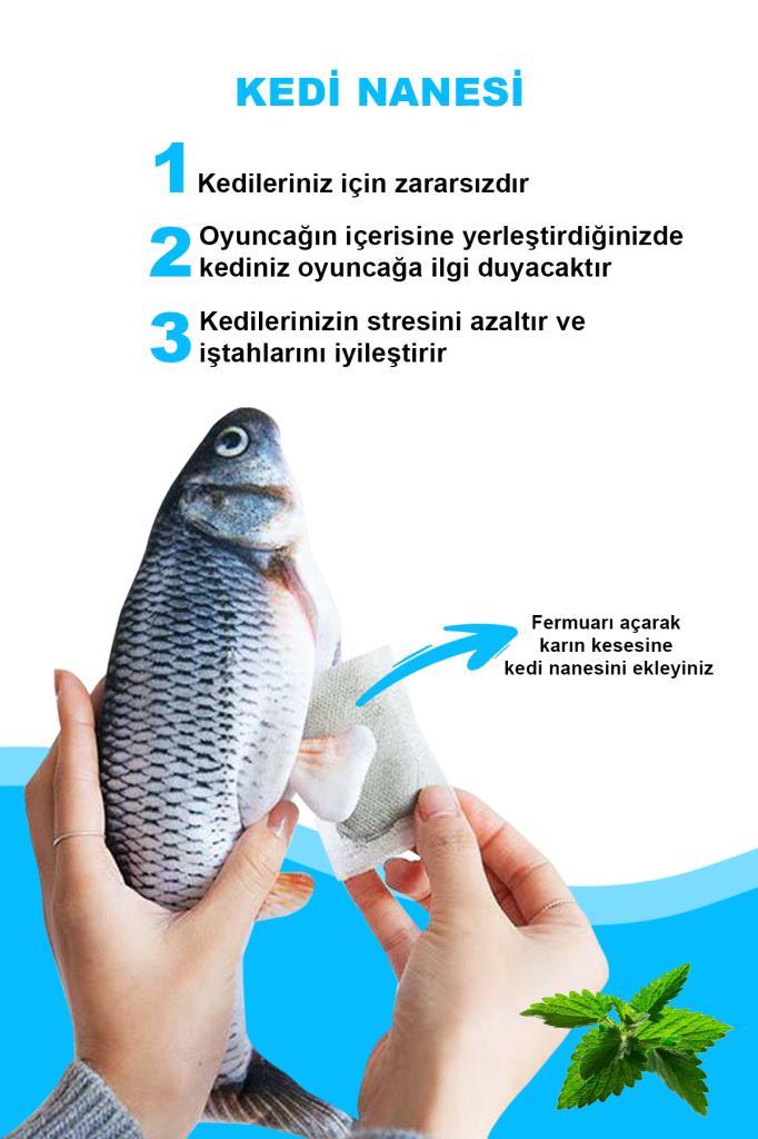 Hareketli Titreşimli Oynayan Balık Kedi Oyuncak MJGN-52G