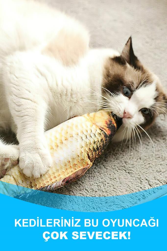 Hareketli Titreşimli Oynayan Balık Kedi Oyuncak MJGN-52G