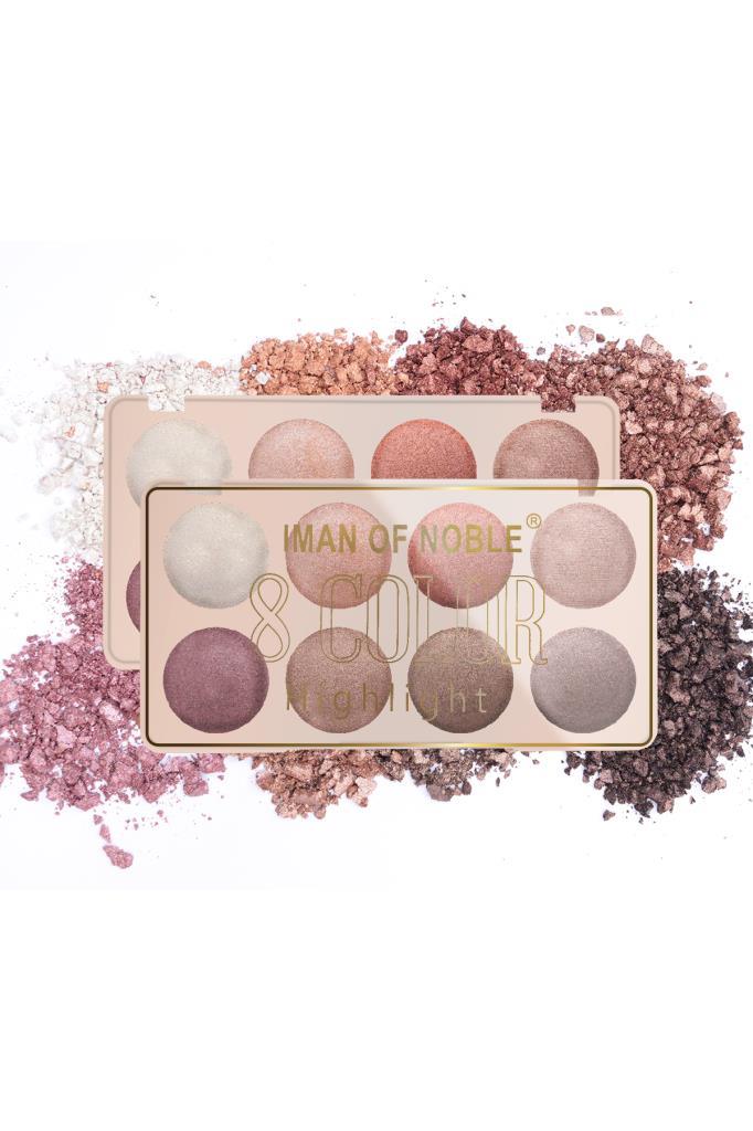 (KIRILABİLİR) 8 Renkli Sedefli Highlighter Far Paleti 843D No 1