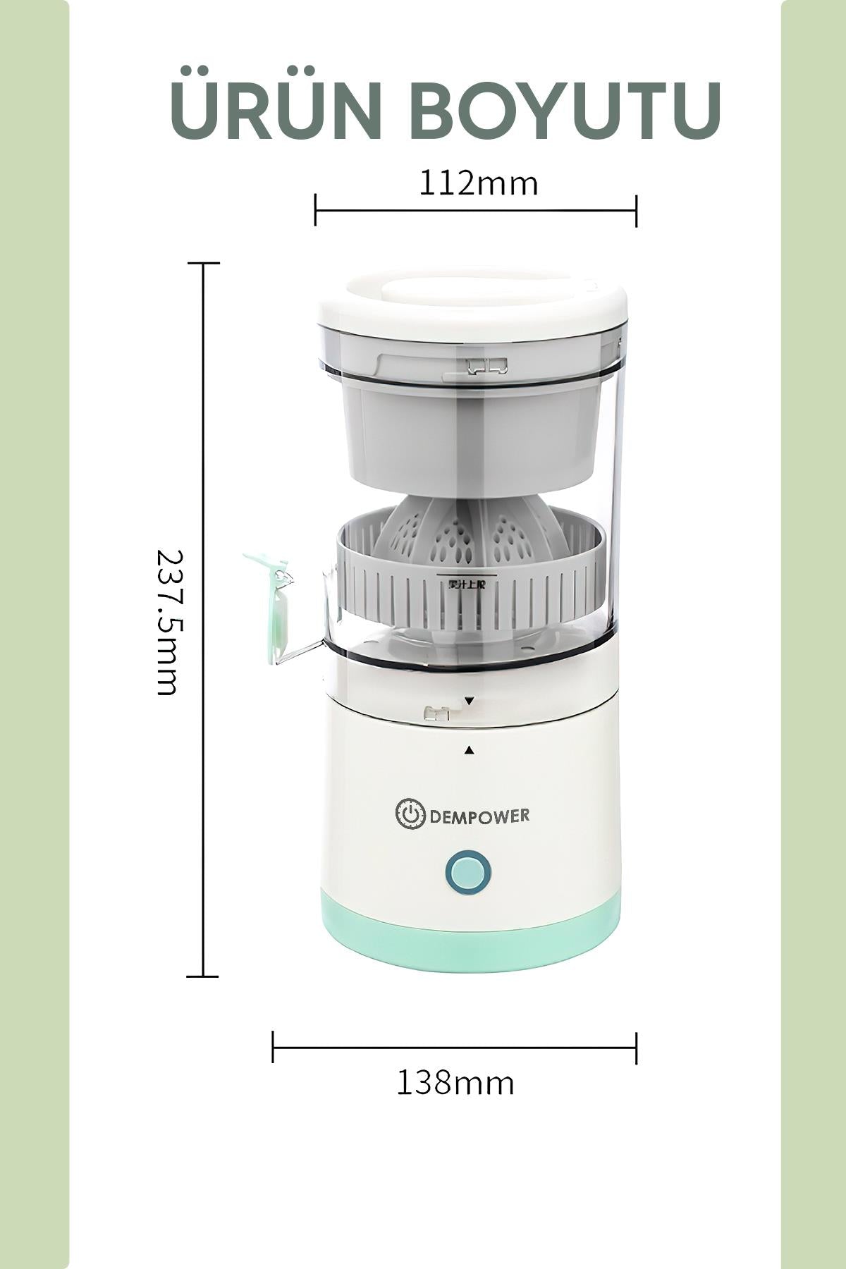 Kablosuz Piknik Kamp Seyahat İçin Kablosuz Sebze Meyve Sıkma Makinesi