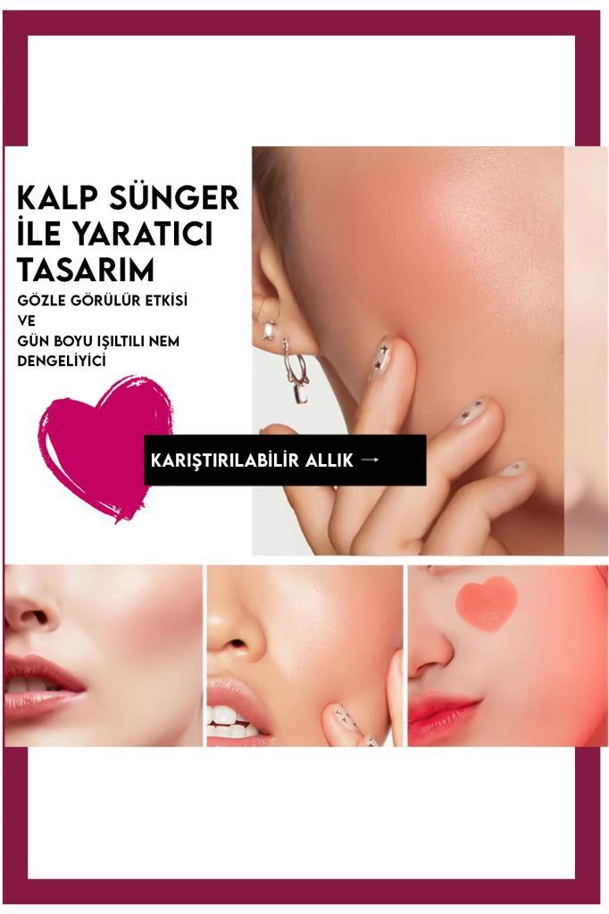 Kalp Detaylı Süngerli Sıvı Allık No:4
