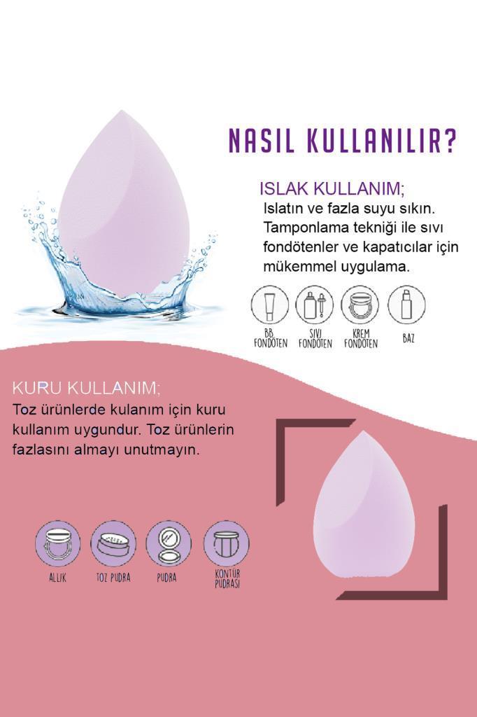 Kalpli 3'lü Standlı Sünger Açık Pembe