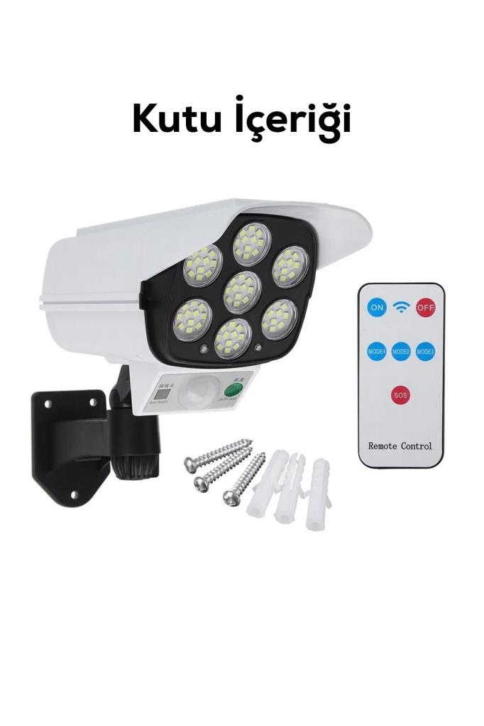 Kamera Görünümlü Güneş Enerjili Sensörlü LED Lamba
