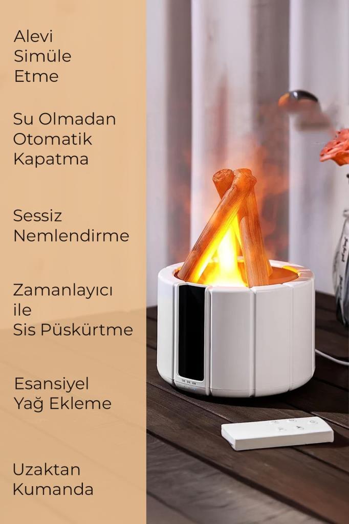 Kamp Ateşi Görünümlü Uzaktan Kumandalı Buhar Makinesi 250ML