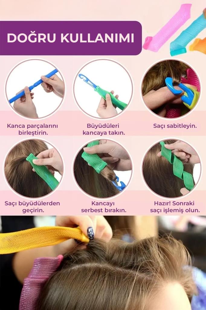 Kancalı Saç Şekillendirici 18'li Bigudi Seti