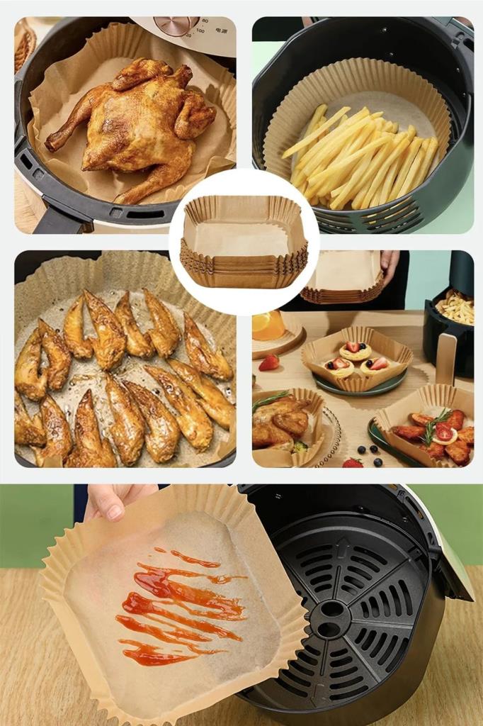 Kare Şekilli Airfryer Pişirme Kağıdı 100 Adet