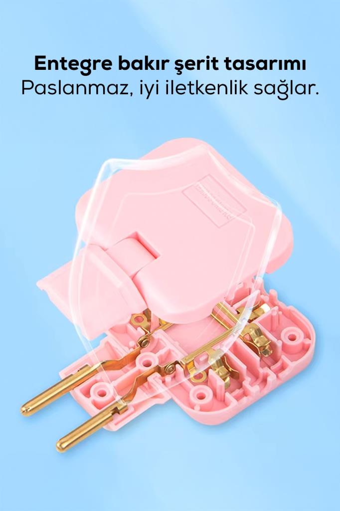 Katlanabilir 3 Girişli Çoklu Priz Adaptörü