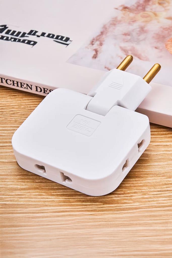 Katlanabilir 3 Girişli Çoklu Priz Adaptörü