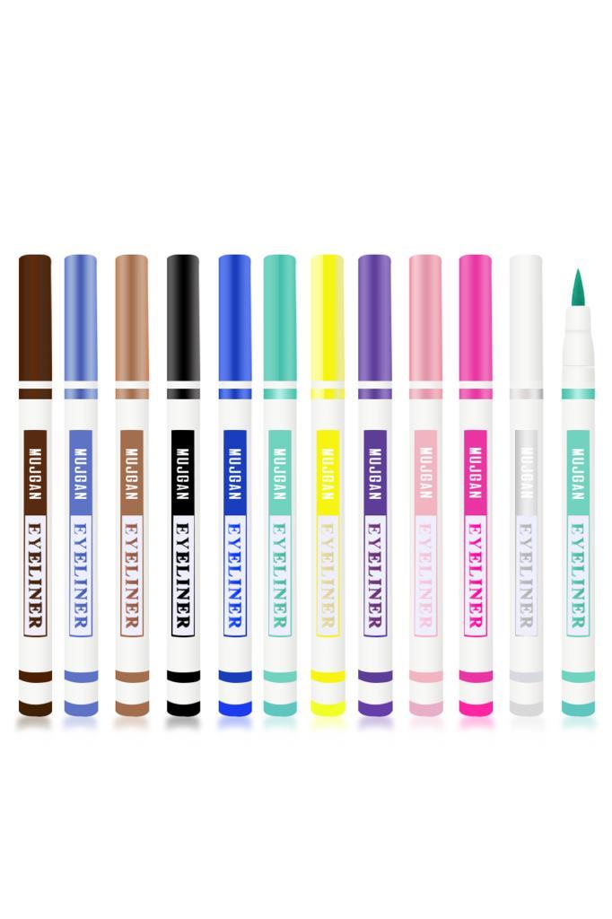 Keçeli Renkli 12'li Kalem Eyeliner