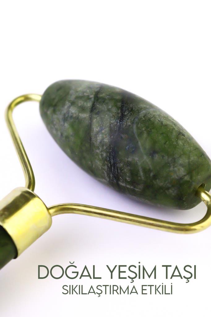 (KIRILABİLİR) 2'li Set Yeşim Taşı + Gua Sha Masaj Taşı