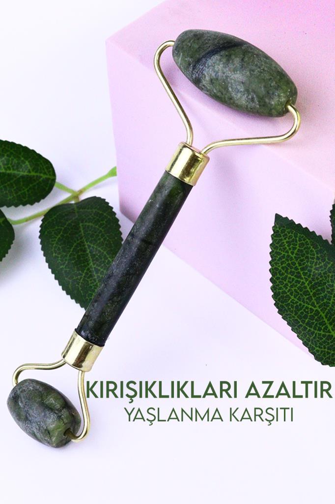 (KIRILABİLİR) 2'li Set Yeşim Taşı + Gua Sha Masaj Taşı