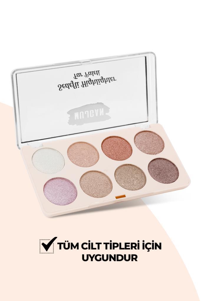 (KIRILABİLİR) 8 Renkli Sedefli Highlighter Far Paleti 843D No 2