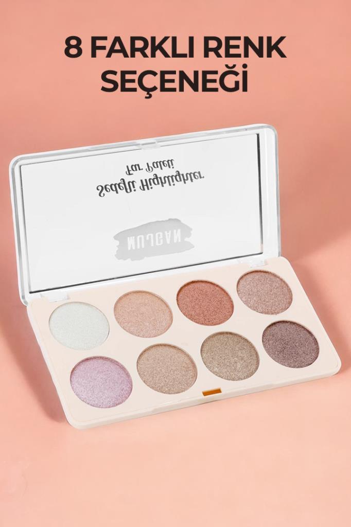 (KIRILABİLİR) 8 Renkli Sedefli Highlighter Far Paleti 843D No 2