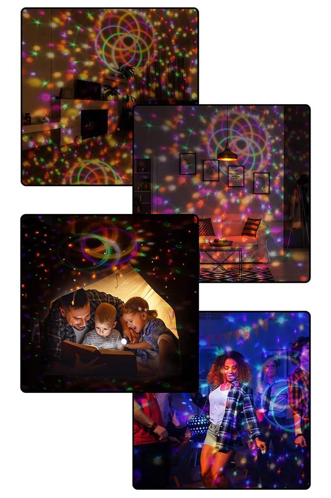 (KIRILABİLİR) Disko Topu Renkli Led Işıklı Bluetooht Özellikli Sese Duyarlı MP3 Çalar