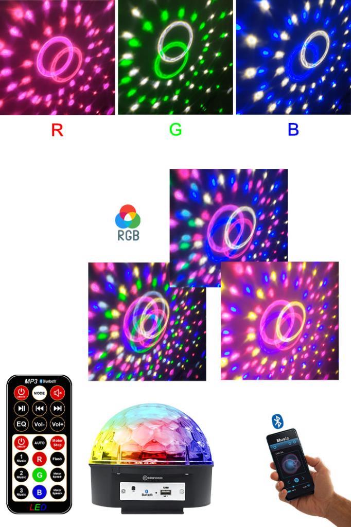 (KIRILABİLİR) Disko Topu Renkli Led Işıklı Bluetooht Özellikli Sese Duyarlı MP3 Çalar
