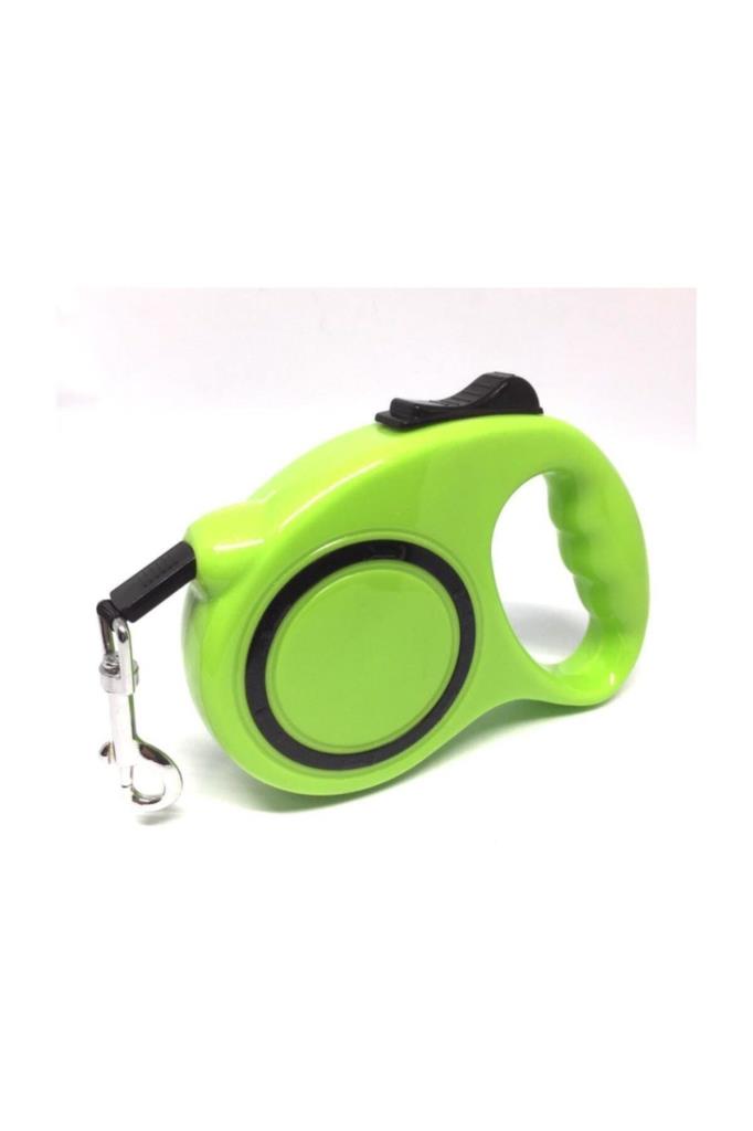 Makaralı Otomatik Köpek Tasması 3 Metre Yeşil
