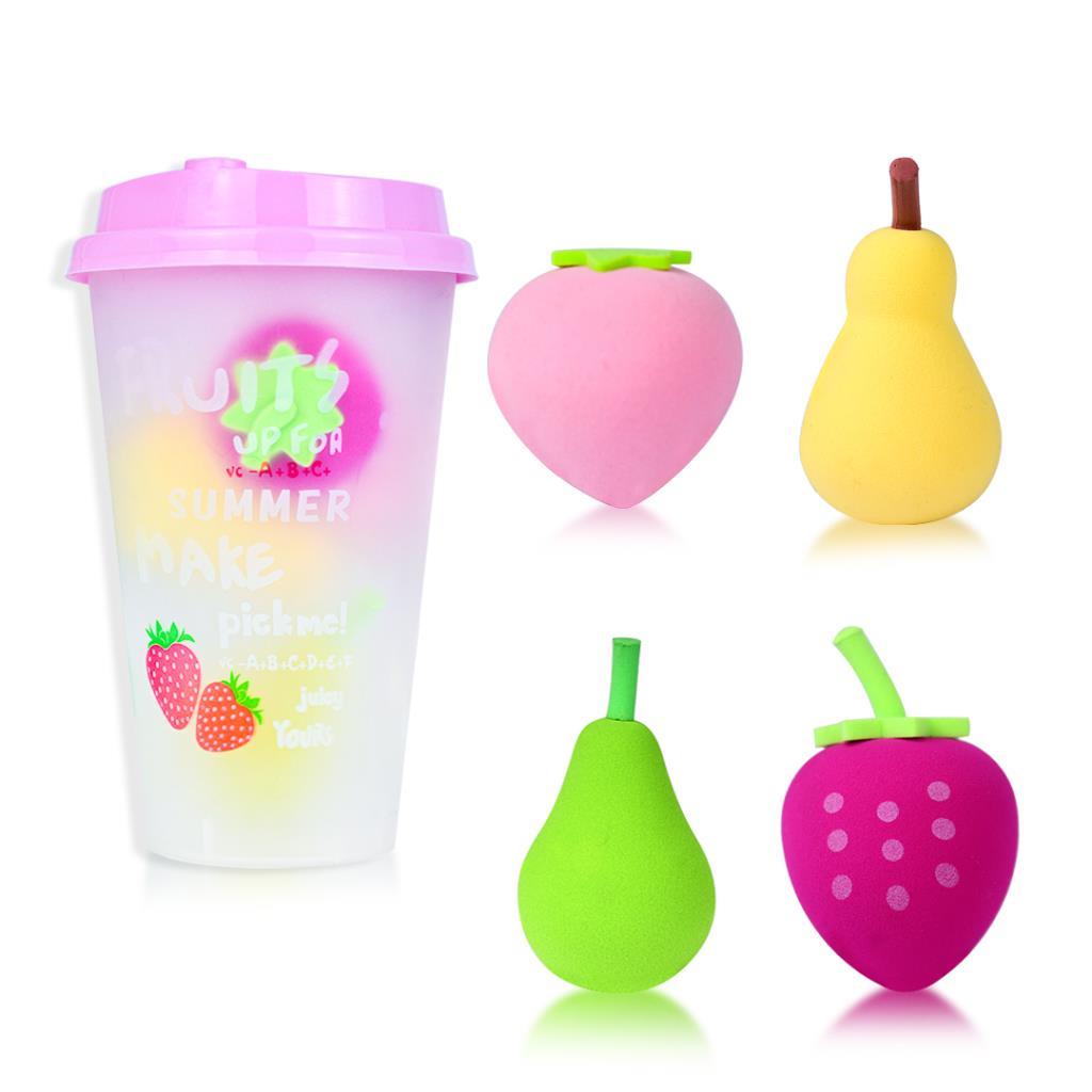 MJGN-165 Meyve Şöleni Fondöten Pudra Makyaj Sünger Seti