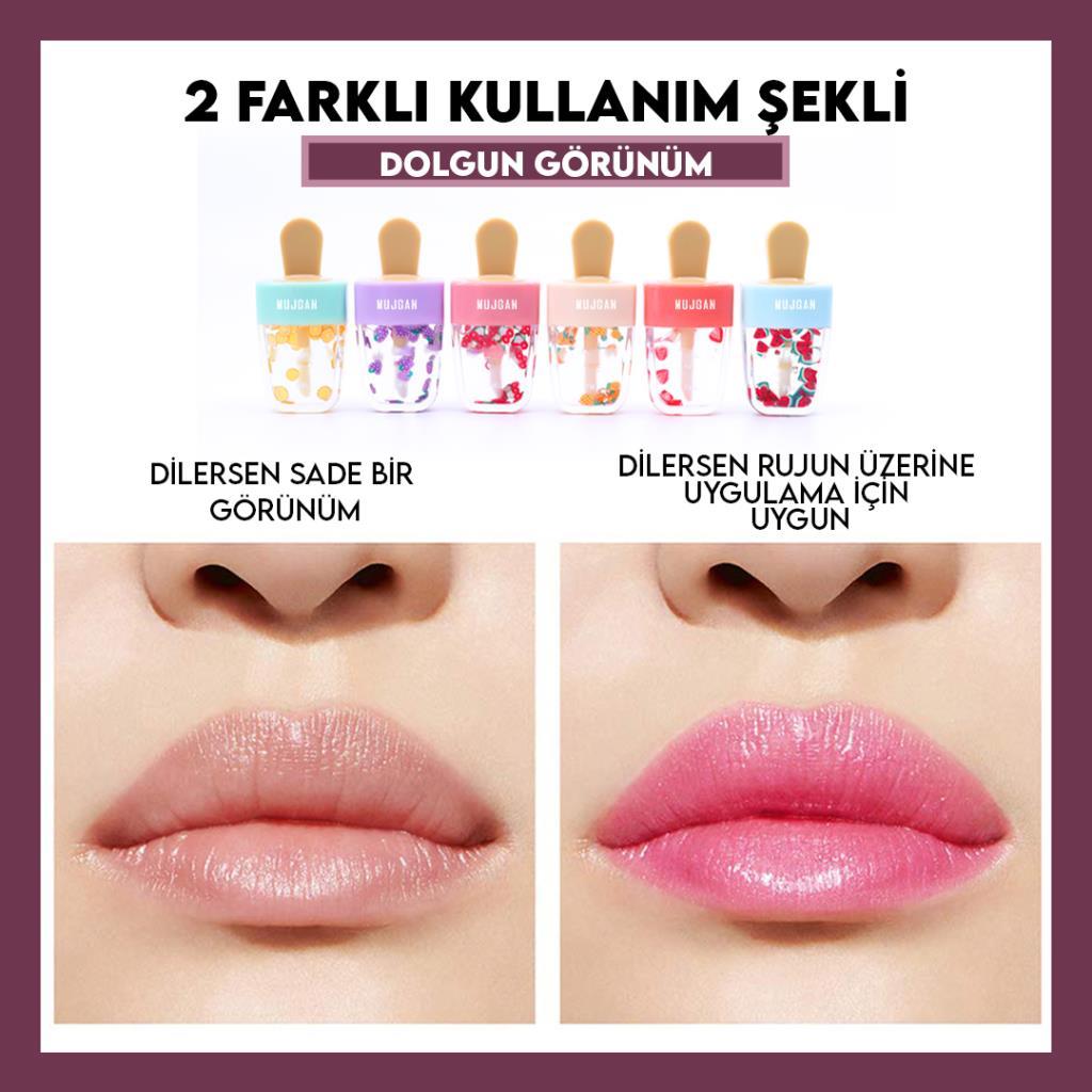 6'lı Dondurma Tasarımlı Meyveli Dudak Parlatıcısı