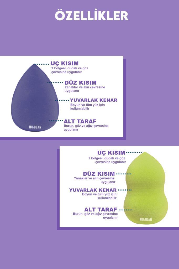 MJGN-173 3'lü Silindir Kutulu Makyaj Süngeri