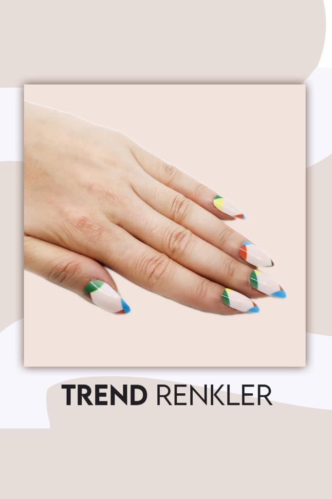 12'li Rengarenk Köşeli Tırnak D