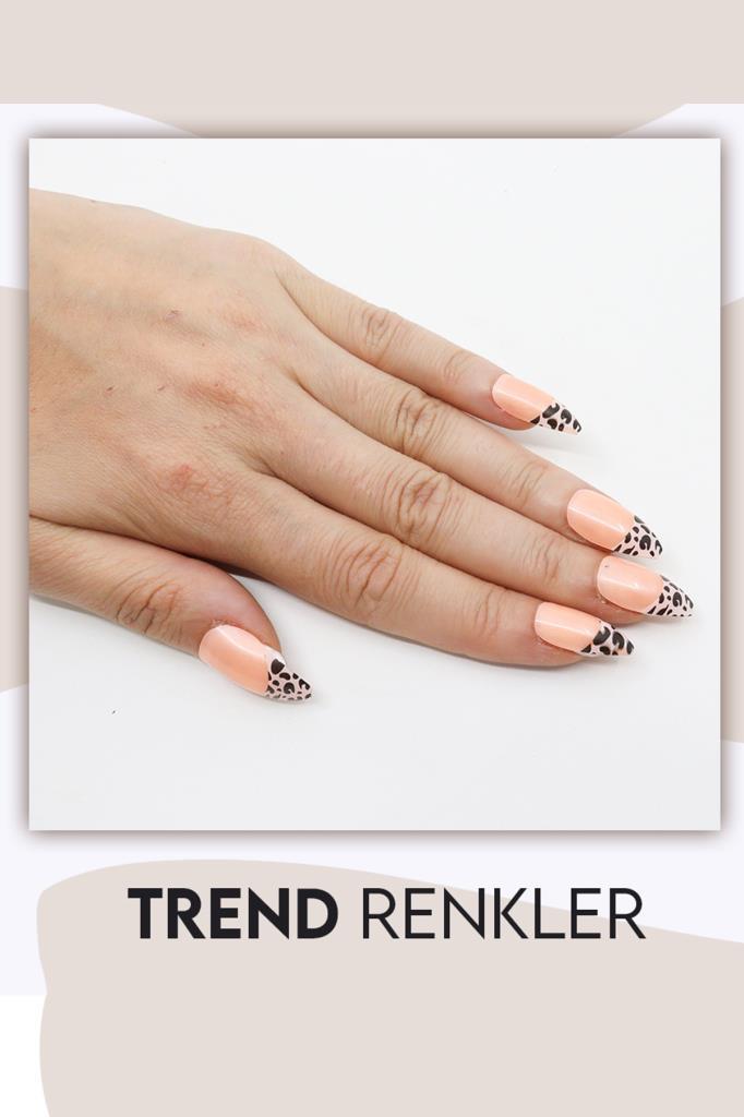 12'li Pembe Leopar French Tırnak E