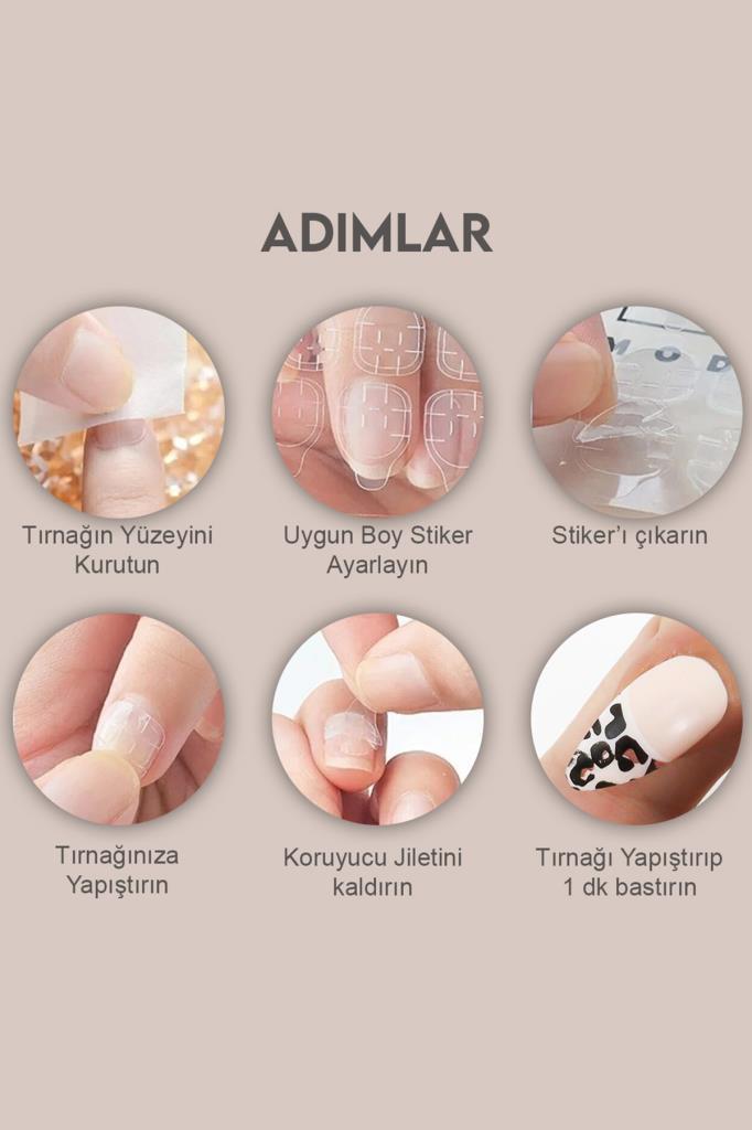 12'li Kalpli ve Bulutlu Takma Tırnak T93 D