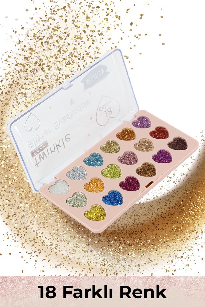 18'li Kalpli Glitter Far Paleti No:1