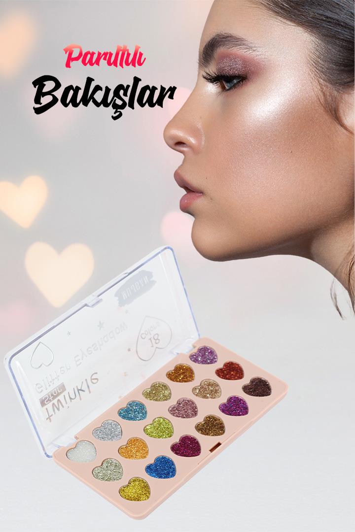 18'li Kalpli Glitter Far Paleti No:1