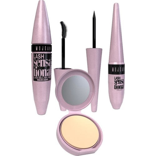3'lü Göz Makyajı Seti Lash Sensational Maskara + Eyeliner + Pudra Seti MUJGAN