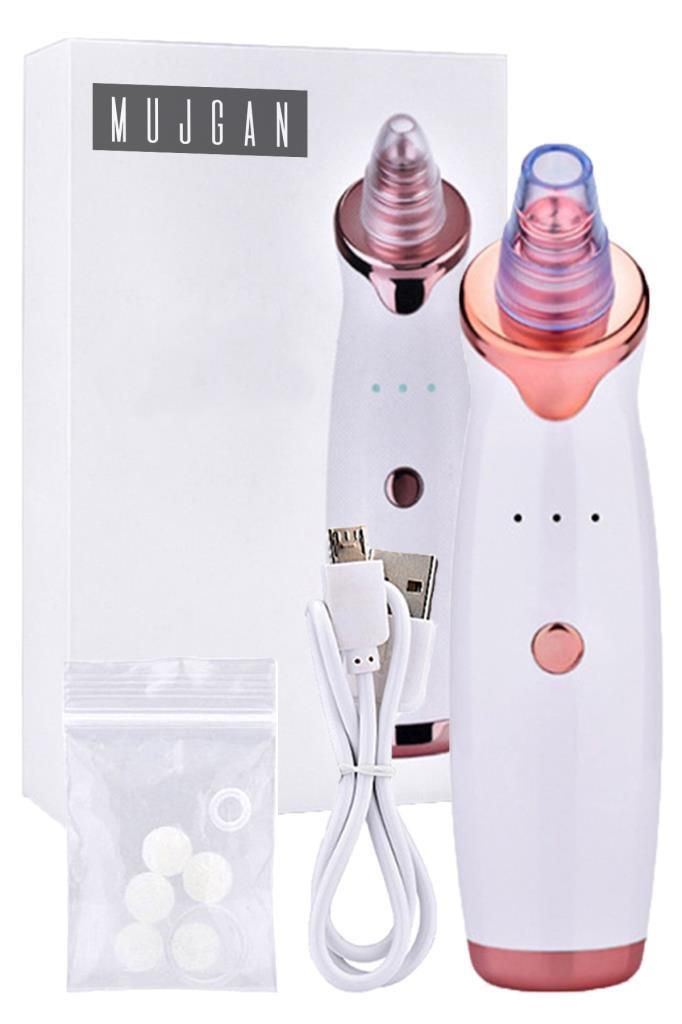 5 Başlıklı Cilt Temizleme Vakum Aleti Multifunctional Cleaning Instrument Kırmızı-Beyaz Detaylı