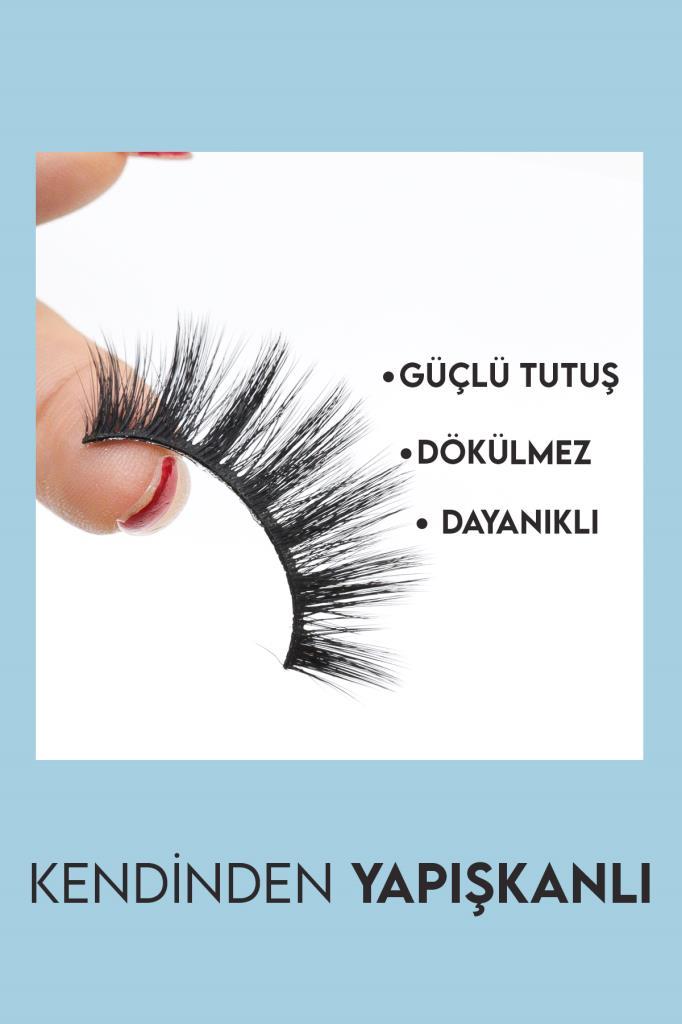 4'lü Set Altıgen Tasarımlı 6D Takma Kirpik B