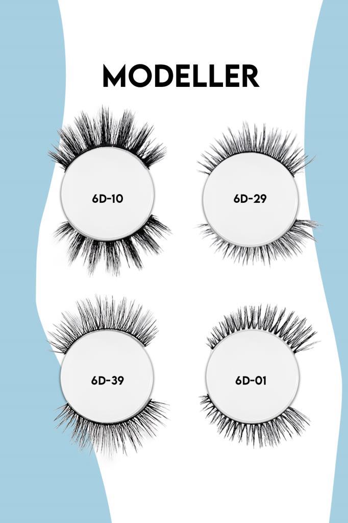 4'lü Set Altıgen Tasarımlı 6D Takma Kirpik B