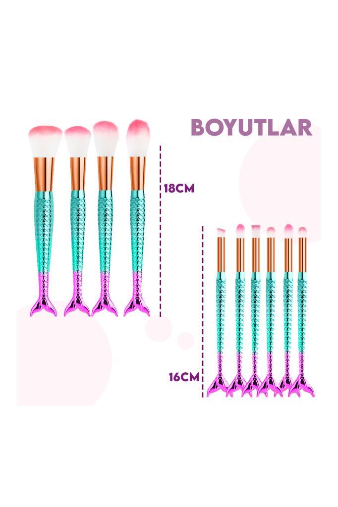 10'lu Balık Fırça Seti Pembe-Mavi