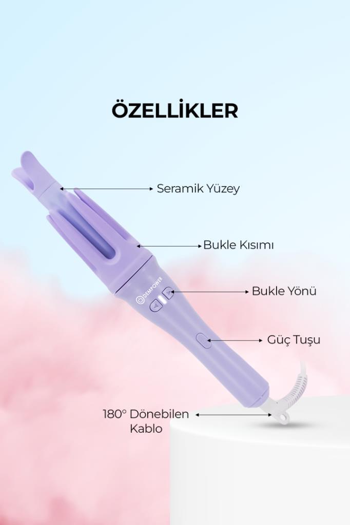 Otomatik Dönebilen Bukle Makinesi Lila