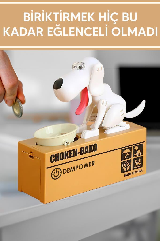 Para Yiyen Köpek Kumbara Beyaz