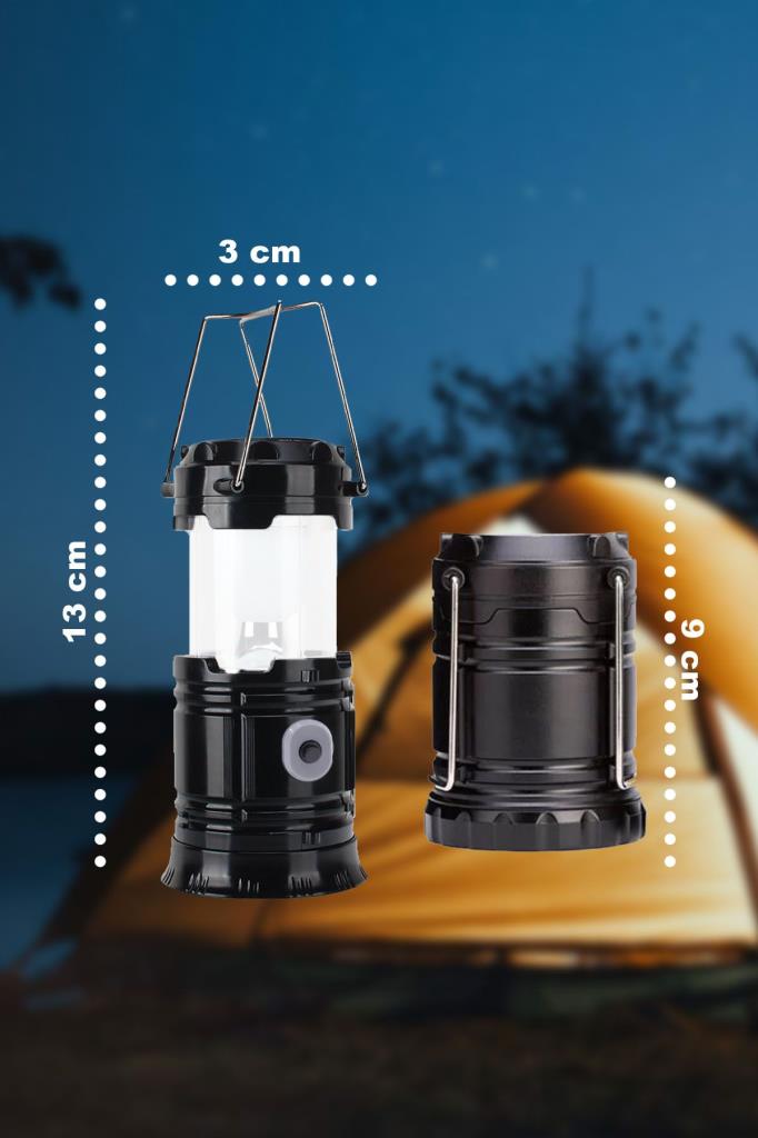 Pilli Kamp Feneri Siyah