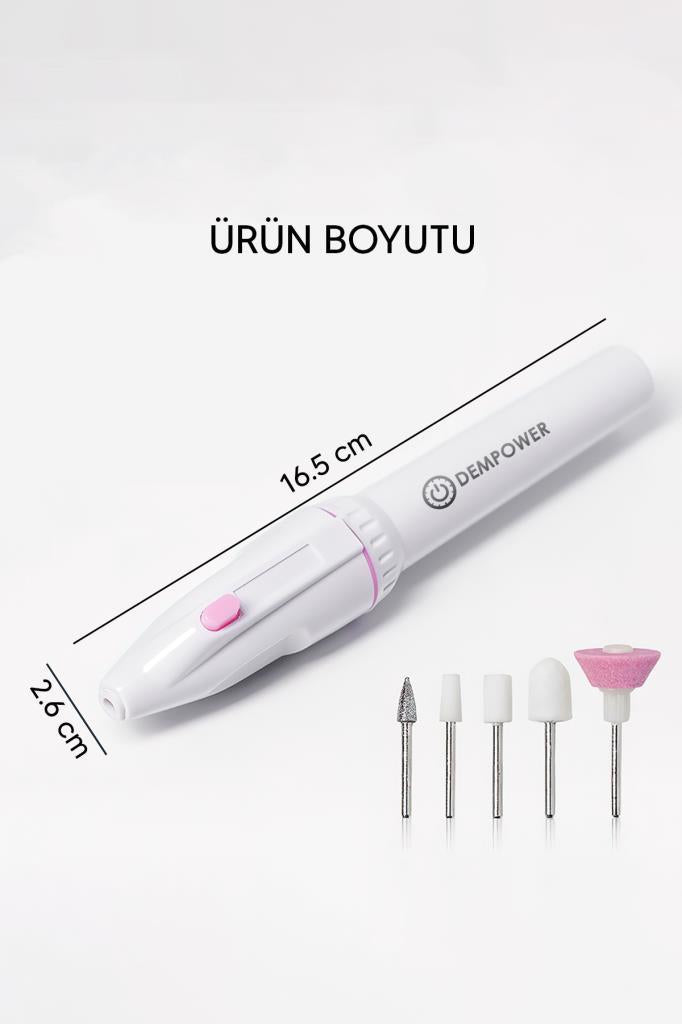 Pilli Manikür-Pedikür Seti 5 Başlıklı Beyaz MUJGAN