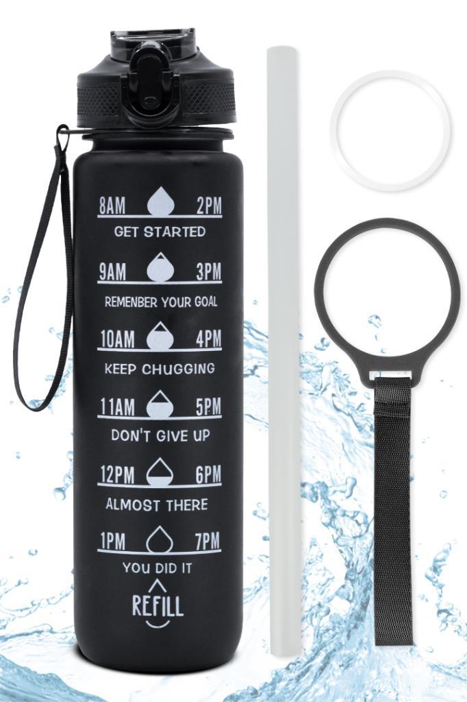 Pipetli Renkli Matara Siyah