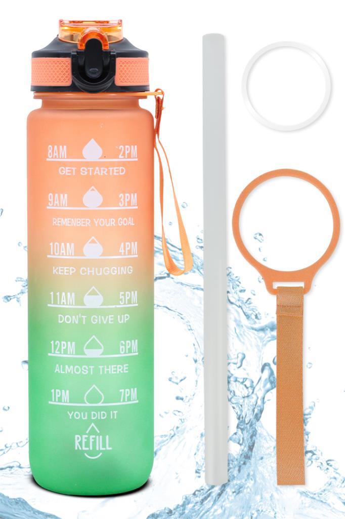 Pipetli Renkli Matara Turuncu