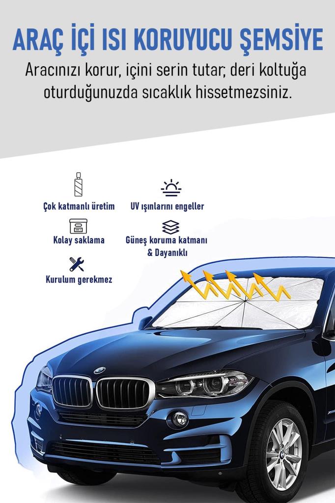 Portatif Araç Ön Cam Güneşlik Şemsiye