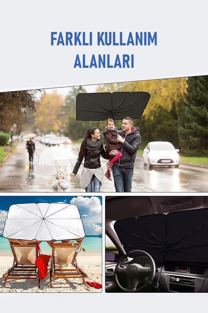 Portatif Araç Ön Cam Güneşlik Şemsiye
