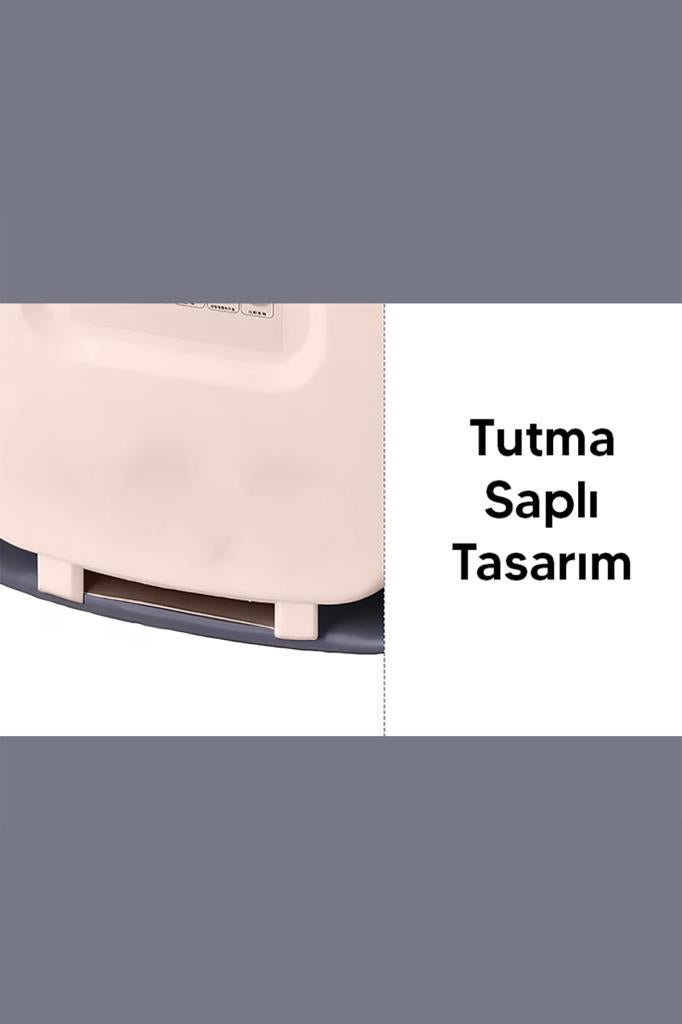 Portatif Poşet Hazneli Çöp Kovası Krem