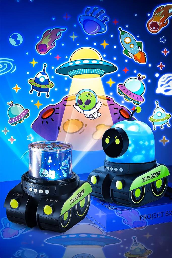 Robot Şekilli Müzikli Projektör Gece Lambası