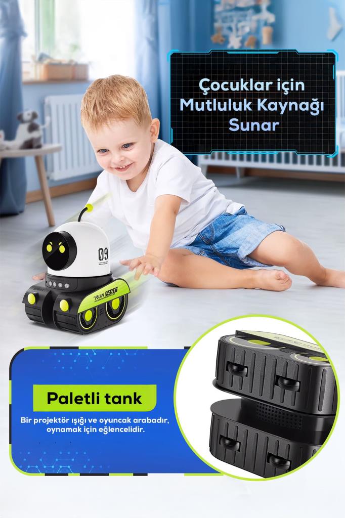 Robot Şekilli Müzikli Projektör Gece Lambası