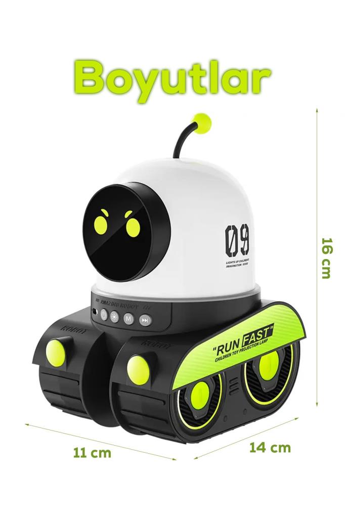 Robot Şekilli Müzikli Projektör Gece Lambası