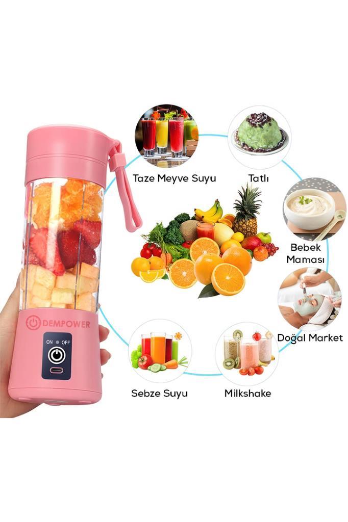 Şarjlı Portatif Taşınabilir El Blenderi Shaker Yeşil