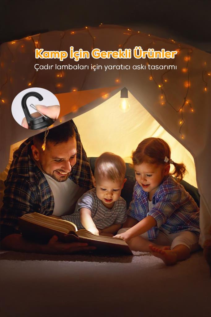 Şarjlı Taşınabilir Yuvarlak Şekilli Ampul
