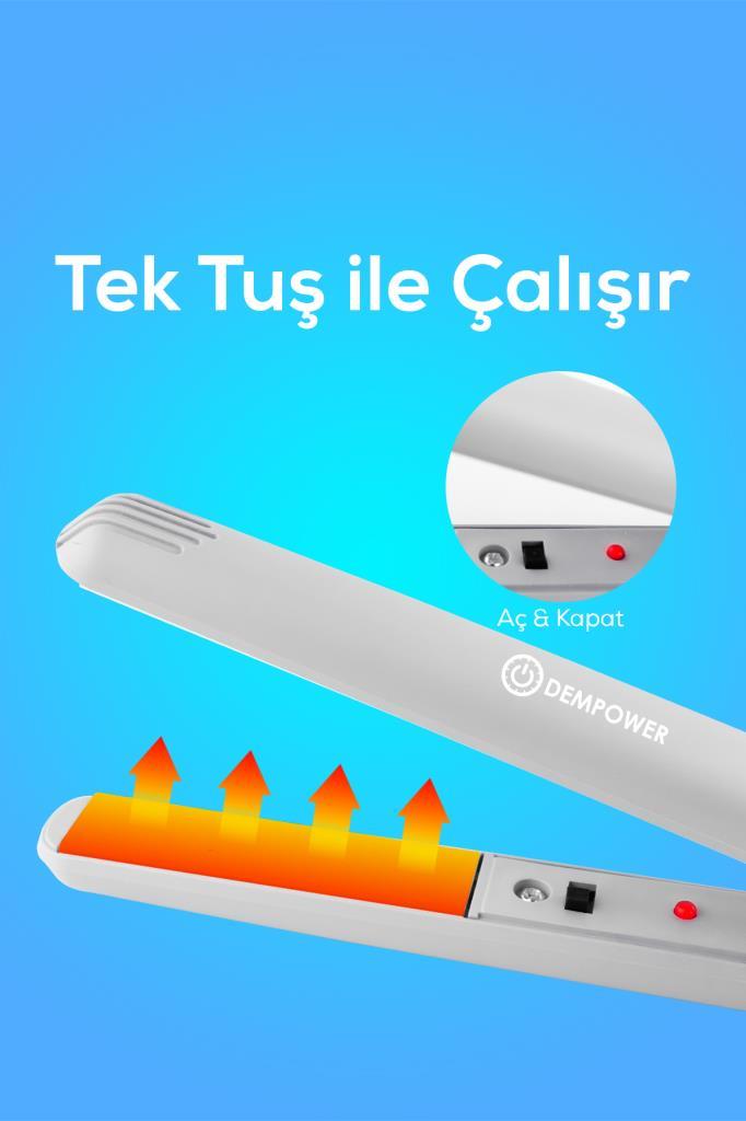 Seyahat Tipi Mini Saç Düzleştirici Beyaz