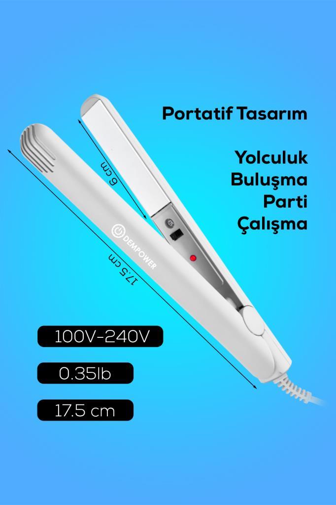 Seyahat Tipi Mini Saç Düzleştirici Beyaz